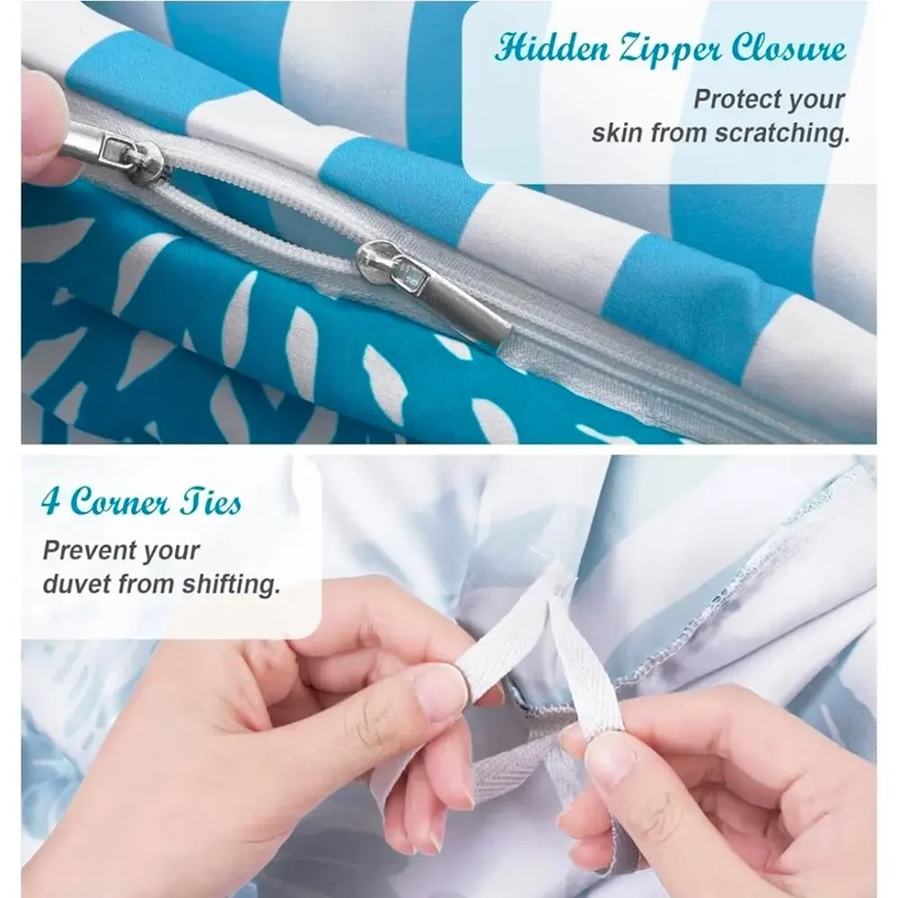 3 Pcs‎ Duvet Cover Set, Reversible Double-Sided , KING SIZE